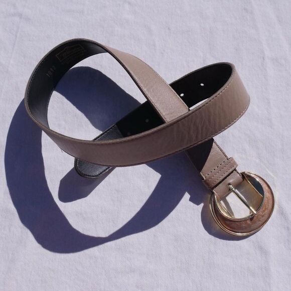 90s Worthington cafe au lait leather statement belt‎ - Picture 1 of 5